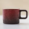 Kiln Red Ceramic Espresso Cup with Wooden Handle