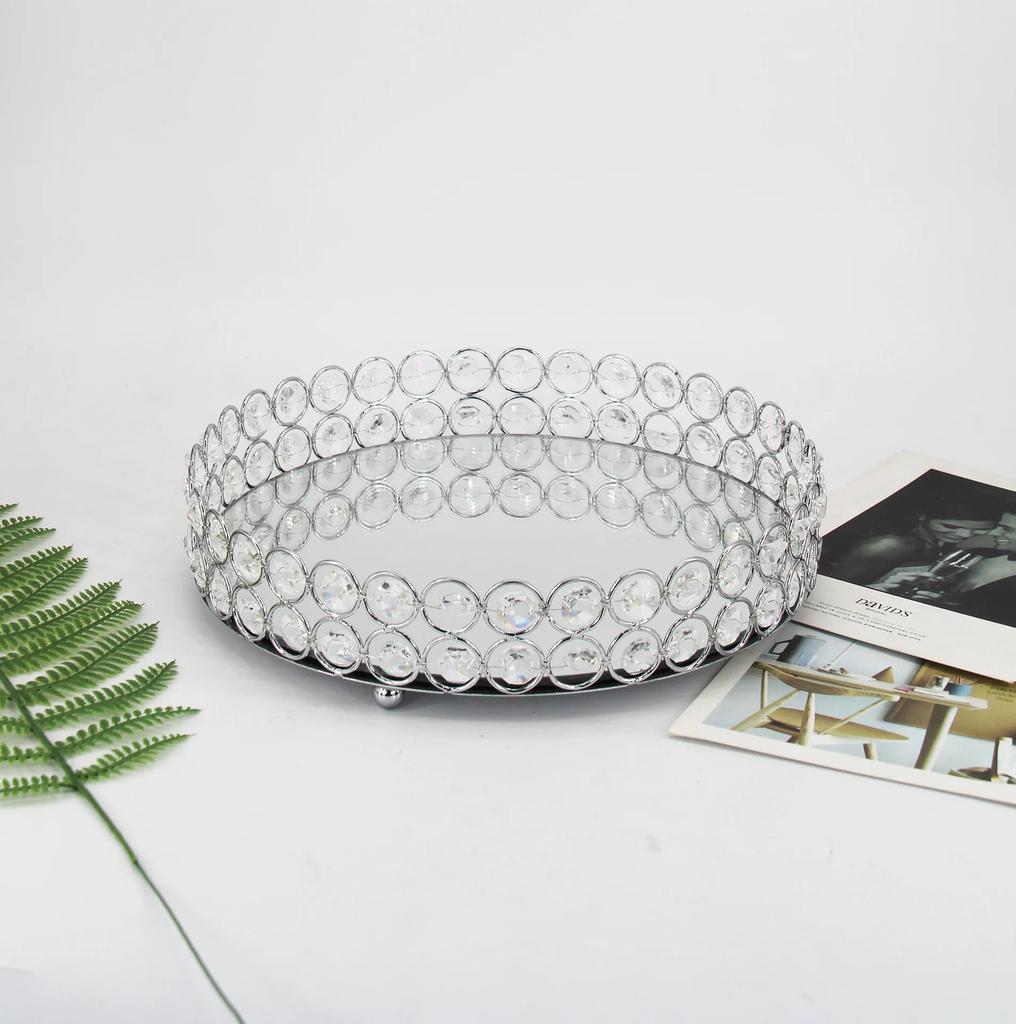 Retro Style Serving Tray Decorative Makeup Mirror Jewelry Organizers Perfume