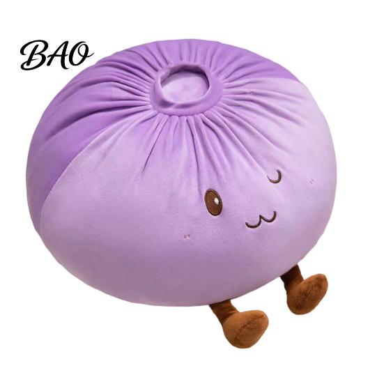 Plush Dumpling Pillow Cute Throw Pillow, Soft Stuffed Food Toy for Kids Adults, Playful Gift Decorative Cartoon Bun Cushion Bedroom Sofa Living