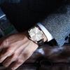 Мужские аналоговые кварцевые часы OLEVS Черные Водонепроницаемые Кожаный ремешок Простой дизайн Серебристый циферблат Отображение даты