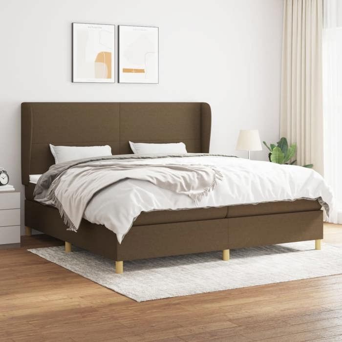 Maison Exclusive - Sommier à lattes de lit avec matelas Marron foncé 200x200 cm