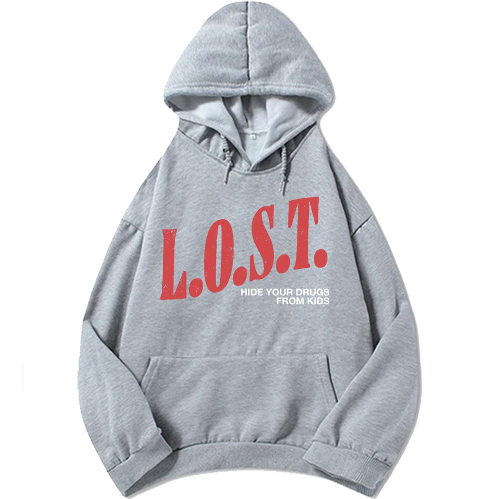 Mgk Lost Americana Hoodies Fashion Autumn Fleece Hooded Sweatshirts Casual Long Sleeve Male Pullovers Graphic Print Tops