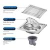 Stainless Steel Floor Drain Square Floor Cover Anti-odor Filter Core  Shower