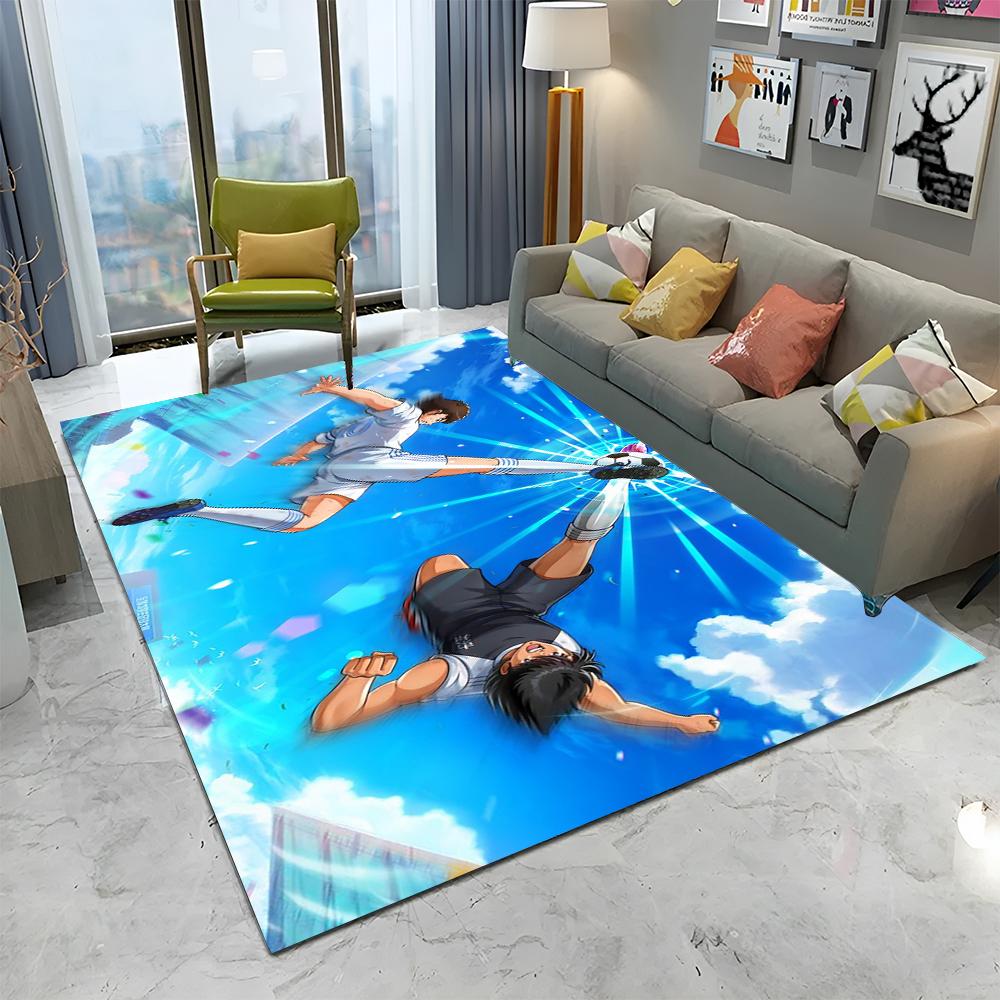 Anime Captain Tsubasa Soccer Cartoon Carpet Rug for Home Living Room Bedroom Sofa Doormat Decor,kids Area Rug Non-slip Floor Mat