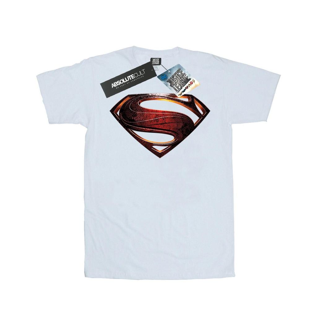 DC Comics Womens/Ladies Justice League Movie Superman Emblem Cotton Boyfriend T-Shirt