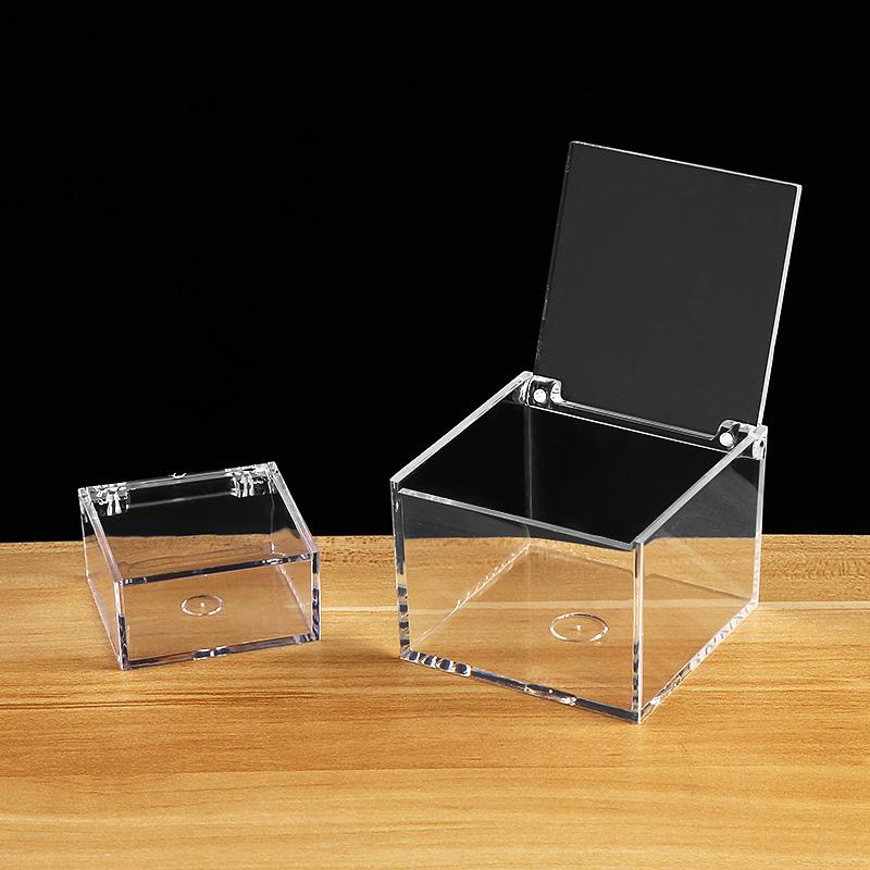 Прозрачный акриловый ящик для хранения, квадратная витрина, коробка для подарков, органайзер для поделок, витрина, контейнер для хранения сладостей и еды