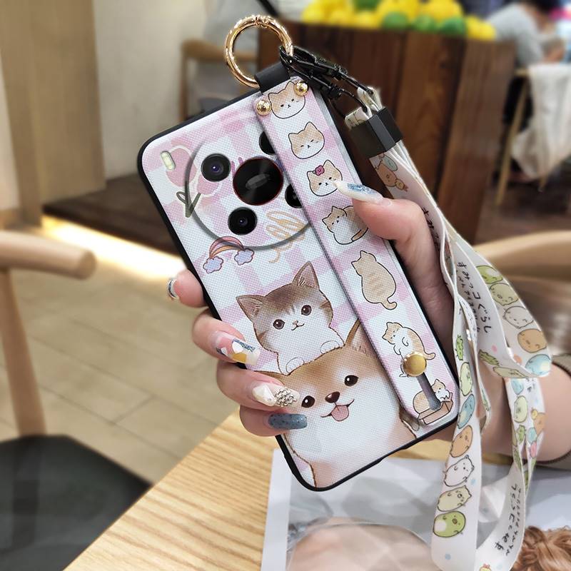 Мультяшный чехол-кольцо для телефона для ZTE Blade V70 Max/Nubia V70 Max Противоударный держатель для телефона с браслетом на запястье Ремешок на запястье Силиконовый Милый