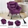 Lazy Chair, Relaxing Chair with Metal Frame and a Side Pocket, Simple Style Comfy Chairs for Bedrooms Living Room Balcony
