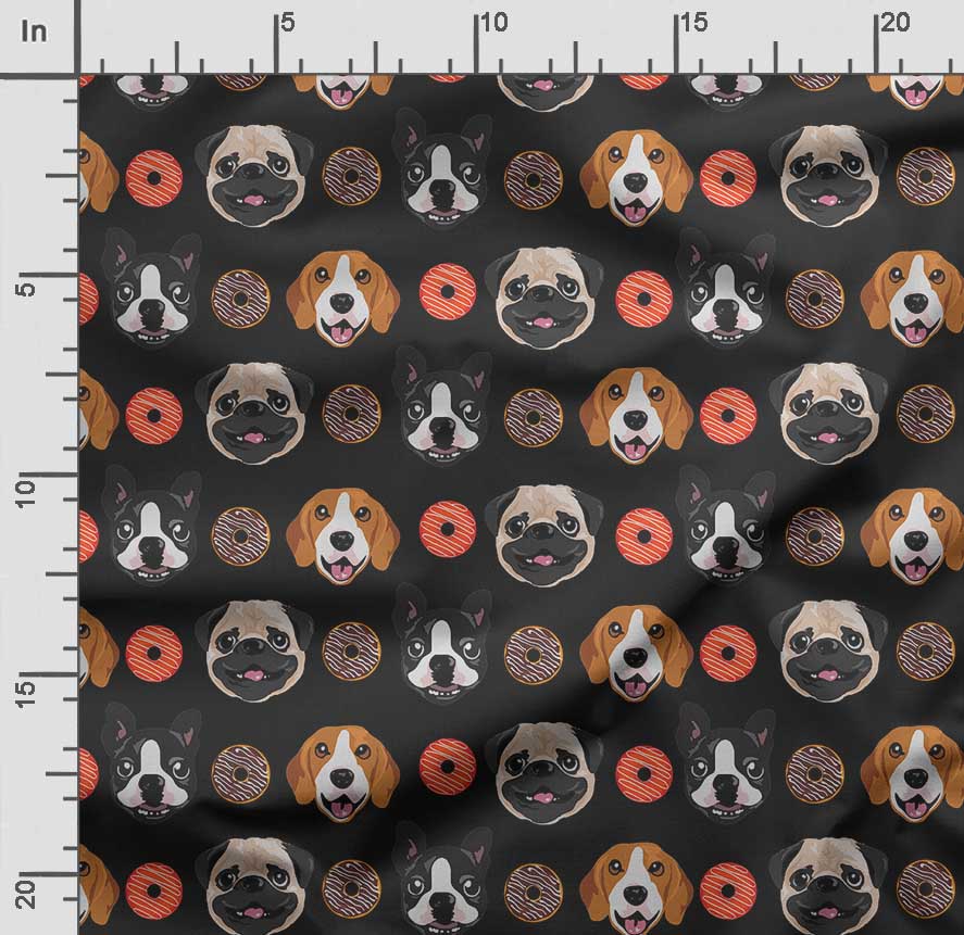 Soimoi Принт собаки, хлопковый батист, ткань для квилтинга, продаваемая во дворе, ширина 42 дюйма, хлопчатобумажная ткань средней плотности, швейные принадлежности, бежевый и