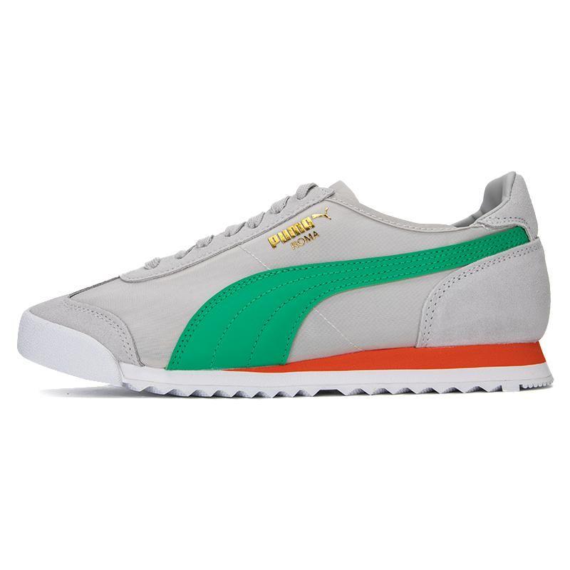 Puma Roma Og Nylon Mesh Synthetic Leather Sports Comfort Low Top Lifestyle Shoes Unisex Sneakers Gray Green Red 362408-36