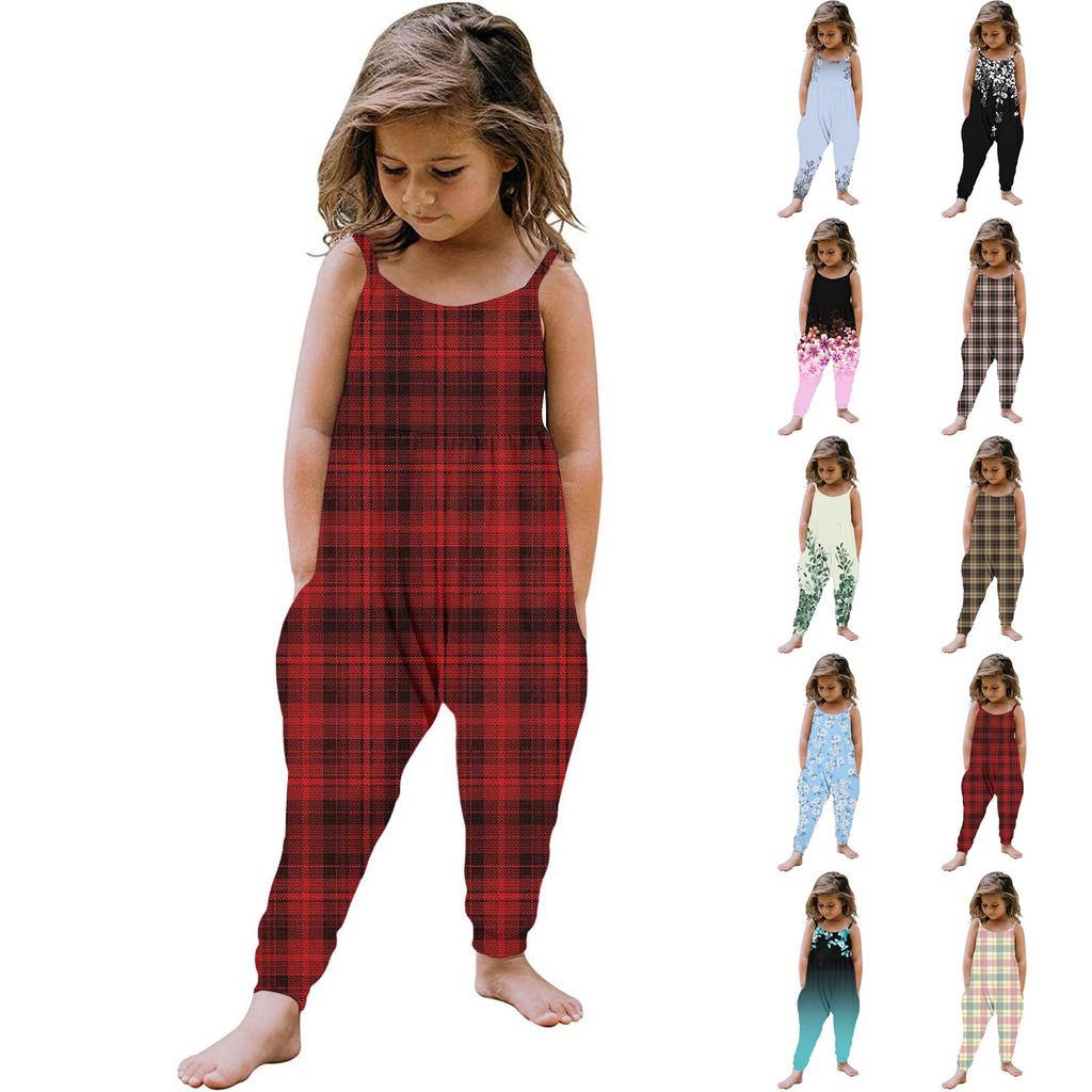 Toddler Kids Baby Girls Sleeveless Summer Romper Jumpsuit Playsuit Clothes