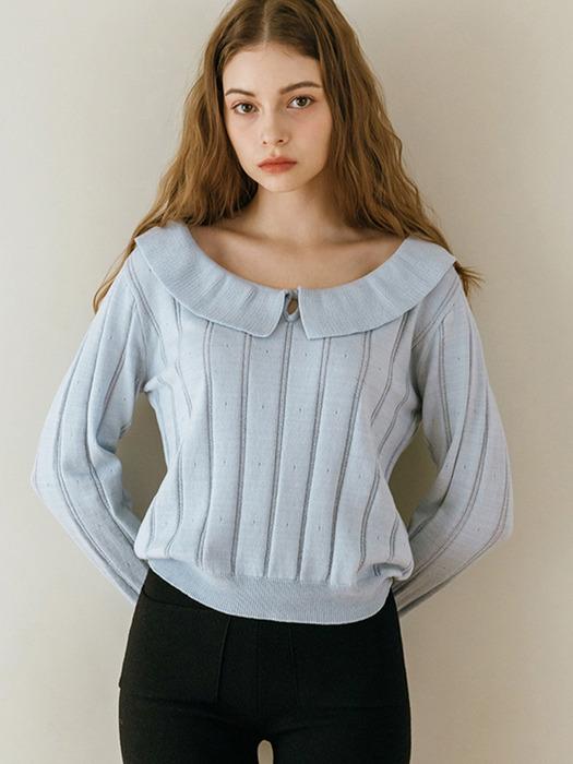 TINKNIT Frill Collar Knit_Sky Blue