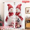 2pcs 2D Flat Printing Christmas Window Drapes Christmas Snowmen Festive Winter Gifts Polyester Without Electricity Birthday