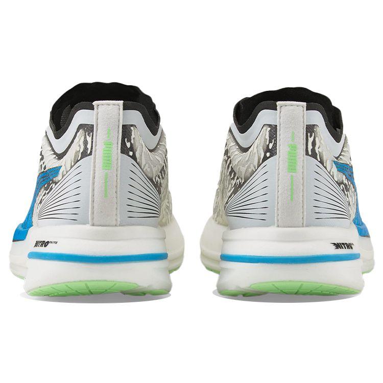Puma Мужские кроссовки Deviate Nitro Elite Racer Wildwash Белый Ocean-Dive Fizzy-Lime 376538-01