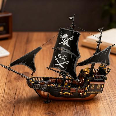 Огромный Пиратский Корабль Конструктор Средневековый Стиль Корабль-Призрак Модель Кирпичики Детская DIY Сборка Игрушка Рождественский Подарок на День Рождения