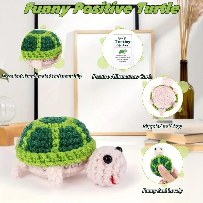 1PC Perfect Gift Wool Knitting Doll Handmade Soft Cotton Yarn Desk or Car Accessory Crochet Turtle