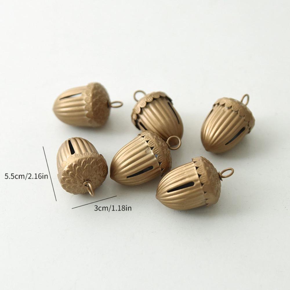 6pcs Multifunctional Iron Christmas Bell Cone Shape Pinecone Wind Chimes Bells DIY Star Jingle Bells Home Garden Decor