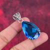 Blue Topaz Pendant, 925 Solid Sterling Silver Gemstone Jewelry, Handmade Pendant, For Thanksgiving