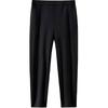 Casual Simple Solid Color Straight Leg Knitted Sports Pants Women Bottoms Black 162440502-2