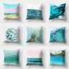 Sea Waves Beach Pillowcase Office Cushion Creative Home Car Lumbar Cushion Cover Sea View Pillow Cover Pillow Case 45x45cm Seat