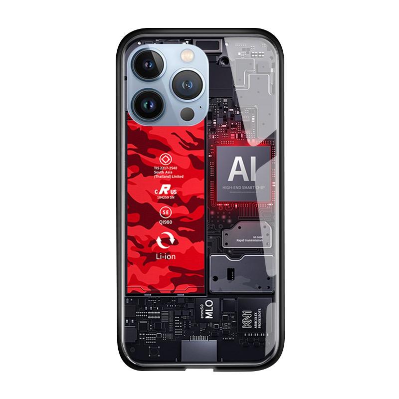 Чехол для телефона из закаленного стекла для iPhone 11 12 13 14 15 16 17 Redmi 10 12 14C Note10 Note14 Xiaomi 11Lite PocoC75 Мягкий край Ударопрочный Гладкий чехол