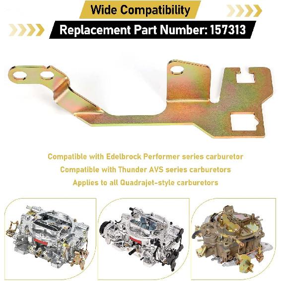 157313 Throttle Cable Bracket and Kickdown Cable Bracket | Fit for Edelbrock Carburetor Performer, for Thunder AVS, for Quadrajet-style Carburetors