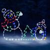 Animated LED Light Glitter Snowman Ornament for Christmas Garden Home Outdoor Yard Winter Holiday Party Decoration Decor
