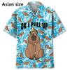 Funny Cute Capybara Pull Up Hawaiian Shirt For Men 3D Print Short Sleeve Button Beach Shirts Summer Men's Aloha Shirt Streetwear