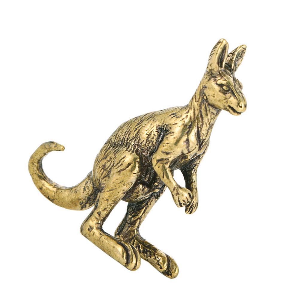 Маленькая статуэтка кенгуру, латунный орнамент, золотой декор, креативная настольная скульптура, винтажные игрушки