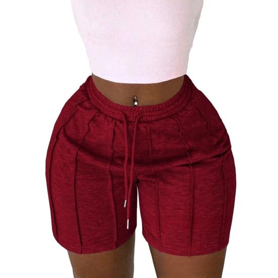 Женские спортивные шорты, повседневные спортивные шорты, эластичные мини-шорты с завязками на талии, летняя спортивная одежда