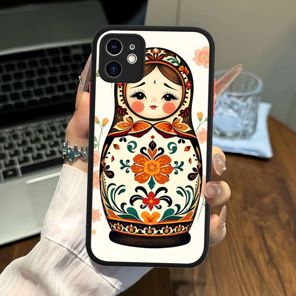 Классический чехол-матрешка для телефона iPhone 16 15 14 11 12 13 Pro Max Plus 12 XS Max, задняя крышка, матовый чехол