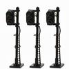 Set of 3 1:150 Traffic Signal Lights, Three-Light Traffic Light, Black Metal Light Pole, for Model Trains, Buildings, Dioramas, and Educational DIY Pr