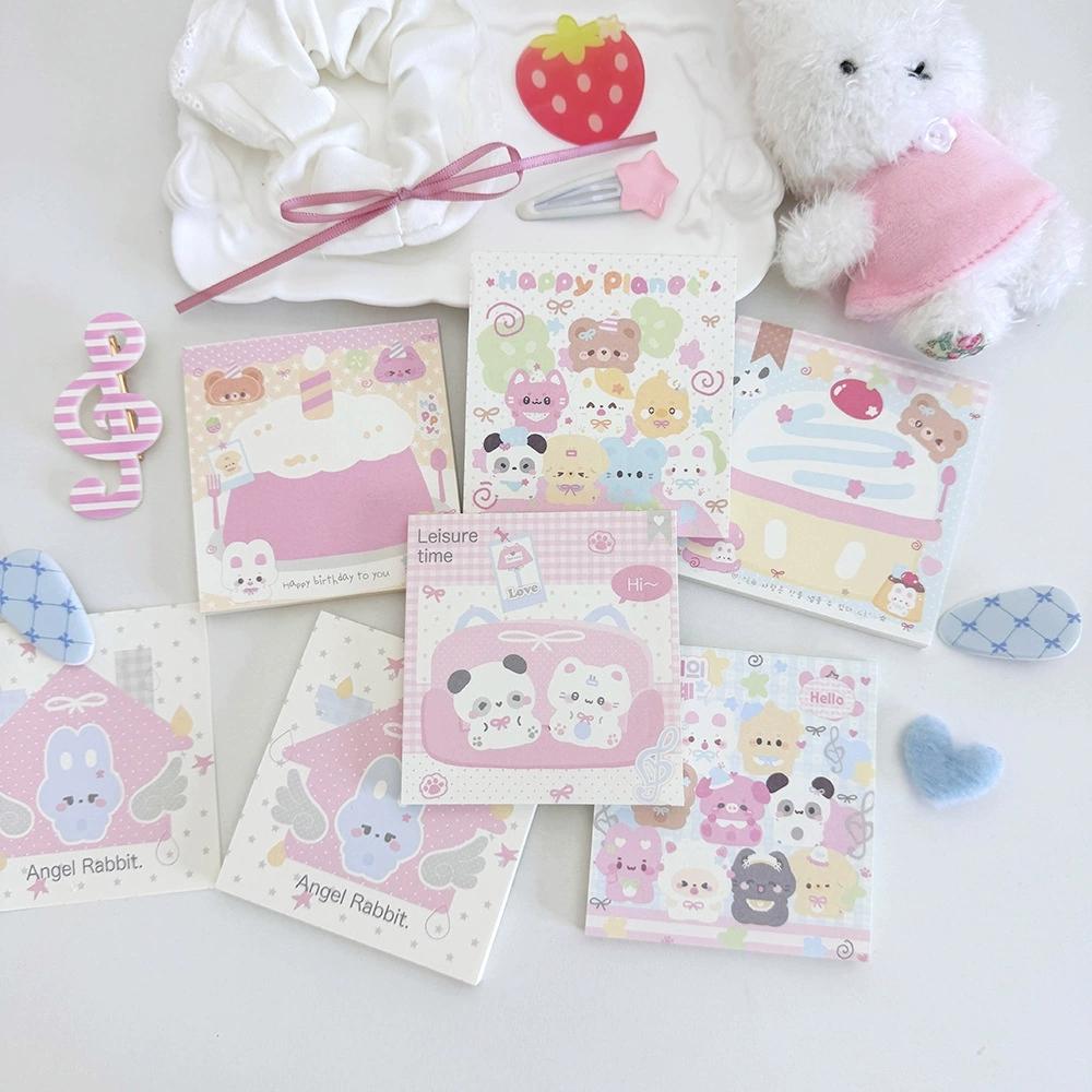 MINKYS 50 Sheets Kawaii Rabbit Cake Square Memo Pads Paper To Do List Journal Note Paperlaria DIY Material Stationery