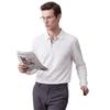 SHANSHAN Men's Long Sleeve Brushed Jacquard Polo Shirt