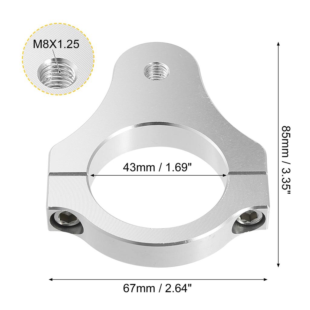 uxcell CNC Fork Bracket Steering Damper Mounting 43mm Hole Aluminum Alloy Clamp, Diameter, 1pc,