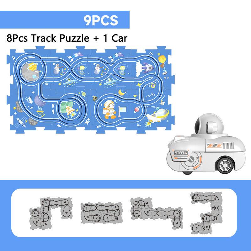 Track Assembly Autonomous Cruising Tank Toy Electric Puzzle Track Space Car DIY Assembly Toys For Children Educational Gift