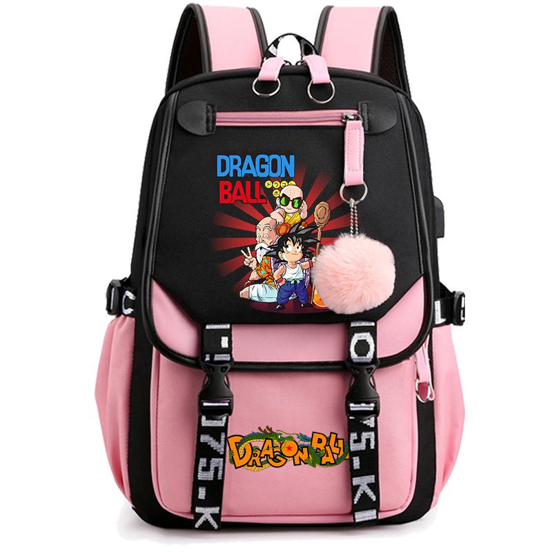 Аниме Dragon Ball Женский мультяшный рюкзак Водонепроницаемый USB рюкзак с легкой книжной сумкой для детей Подарки Мужчины Женщины Дорожная сумка Сумка для отдыха Рюкзак