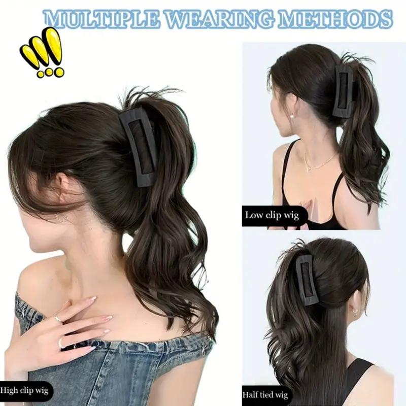 A Ponytail Wig with a Claw Clip and a Ponytail Braid Synthetic Grip Clip The Ponytail Is Elegant and Natural Suitable for Daily Use