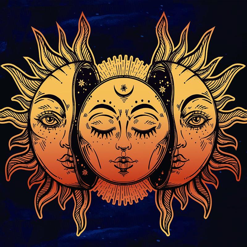 Домашний декор Гостиная Спальня Гобелен Красивый закат Солнце Луна Мандала Настенный гобелен