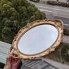 1PC Vanity Tray Bathroom Oval Golden Mirror Tray Home Decor Washstand Tray Small Jewelry Photography Decoration European Retro