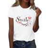 Женская футболка с круглым вырезом и коротким рукавом с принтом в виде буквы «улыбка»
