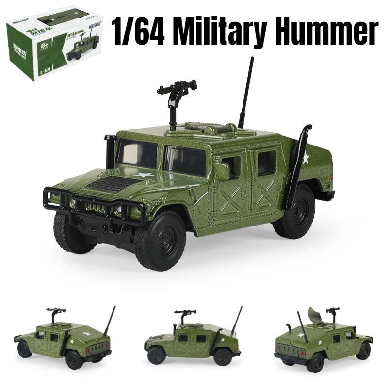 1/64 Hummer H1 Военный Армейский Транспорт Миниатюрная Модель Из Сплава Цинка Игрушечная Машинка Свободно Вращающиеся Колеса Литой Металл Коллекция Подарок Для Детей