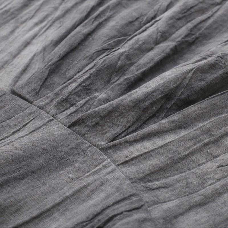 Johnature Женское весеннее нишевое винтажное платье в китайском стиле в стиле ретро, ​​модное однотонное платье со складками и круглым вырезом