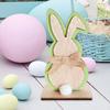Easter Bunny Decorations Ornament Craft Desk Hallway Party Favors Indoor Rabbit Figurine Wooden
