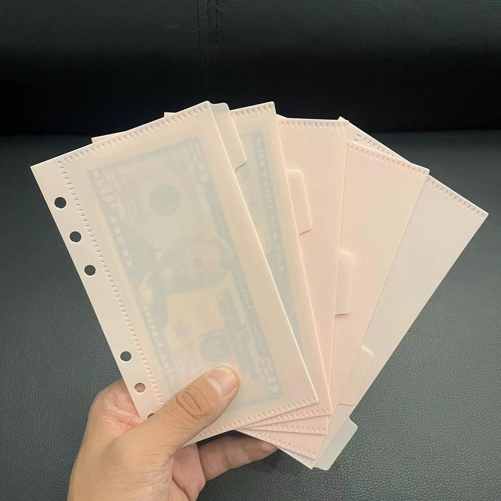 A6 A7 Binder Pockets Binder Folders for Notebook Divider Page Waterproof PVC Leaf Document Filing Bag