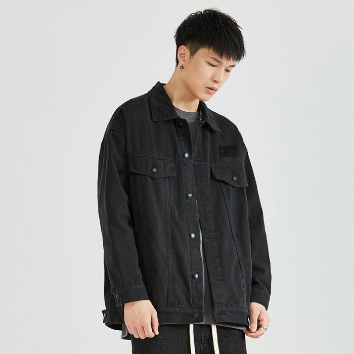 Куртка с длинным рукавом в стиле ретро, модная брендовая американская куртка с принтом в стиле ретро, универсальная свободная повседневная рубашка для мужчин