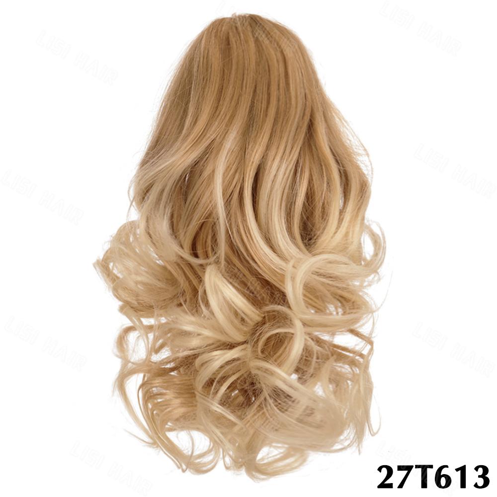 LISI HAIR Синтетические короткие вьющиеся волнистые наращивания хвоста, зажим для наращивания волос, парик для женщин и девочек, одежда для косплея