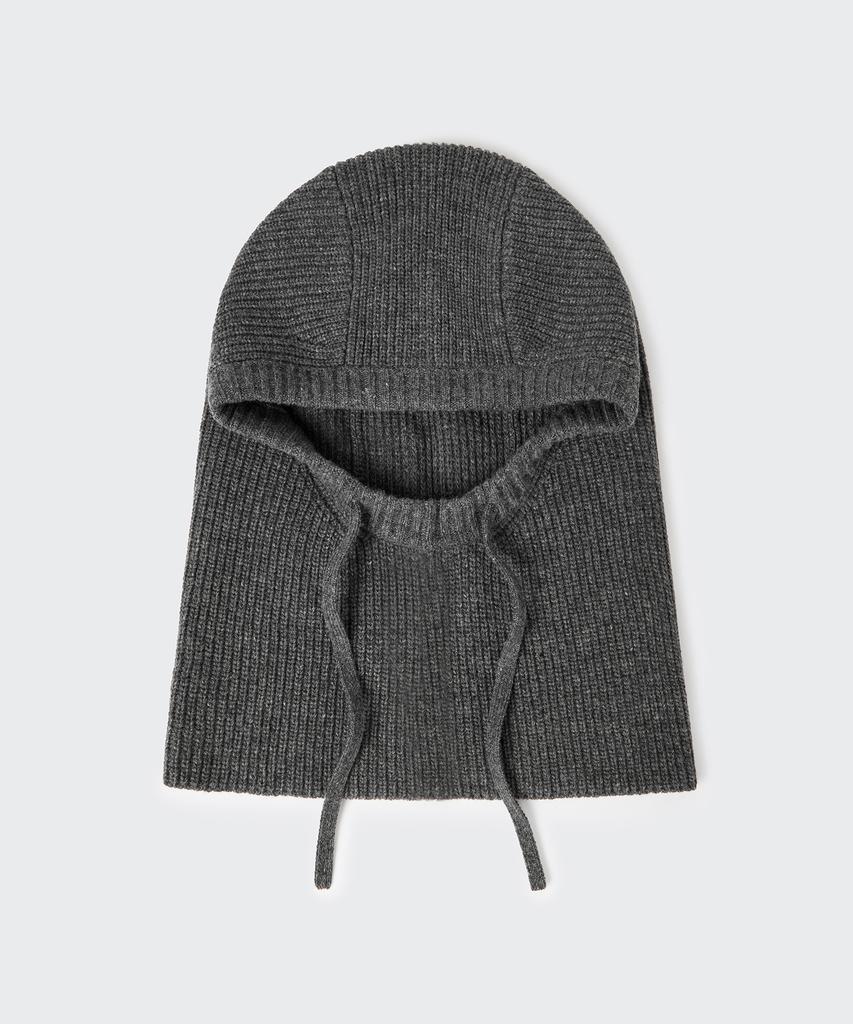MUSINSA STANDARD Lambswool String Knit Balaclava [Medium Grey]