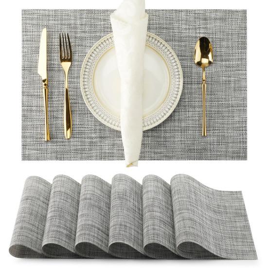Yousheng 6 шт. набор подставок под столовые приборы ПВХ тканые нескользящие коврики для стола моющиеся термостойкие коврики под столовые приборы для использования в помещении и на открытом воздухе для ресторанного стола