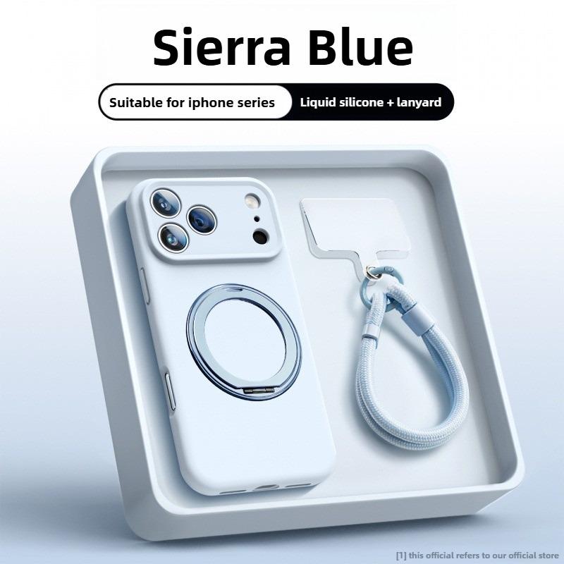 Складной чехол-подставка из жидкого силикона для iPhone 17 Air 16 15 14 13 12 Pro Max 16 Plus 17Pro Для Magsafe Магнитный ремешок Мягкая крышка